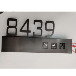 Customize LED Room Numbers For Hotel, Lighted LED Door Room Plate Sign for Office House Home,Stainless Steel Large,Lighted Up