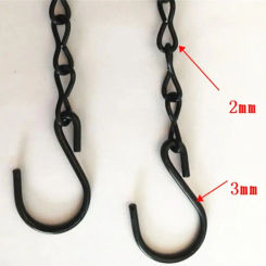 Double Hook Chain Billboard Fluorescent Lamp Hanging Chain Replacement Plant Hangers Portable Lighting Accessories Black