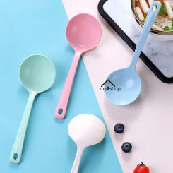 Korean Spoon Household Utensils Wheat Stalk Tablespoons Plastic Large Soup Long Porridge Rice Dinner Scoop Kitchen Supplies