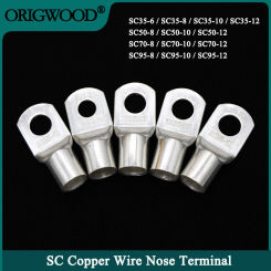 SC Type Wire Nose Terminal Bare Copper SC35 SC50 SC70 SC95 Battery Block Lugs Hole Crimp DTGA Cable End Connector