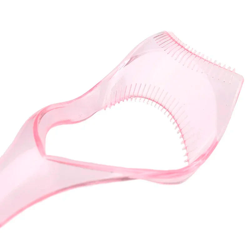 Description Picture 6 of item3 In 1 Makeup Mascara Shield Guard Eye Lash Mascara Applicator Comb Eyelash Curling Makeup Brush Curler Eye Makeup Stencils Pink