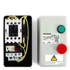 HUE-11K HUEB-11K HUE-16K HUEB-16K On Off Switch Enclosed 3 Pole Motor Electromagnetic Switch Starter 220V 380V Coil 0.65A-12.5A