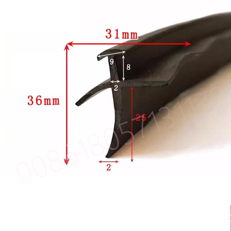 Description Picture 6 of itemGap Cove Rubber Strip Dragon Fly Shape for Glass Metal Wood Edge Encloser Shield Car Cable Solar Photovoltaic Seals Black