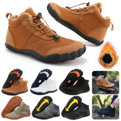 1 Pair Winter Boot for Men Women Snow Barefoot Outdoor Non-slip Warm Fur Casual Shoes Unisex Ankle Boots Climbing Hiking Sneaker