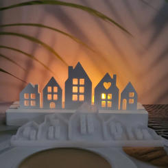 Heart House Candlestick Silicone Mold Star Castle Tea Light Candle Holder Ornaments Casting Tools Resin Gypsum Mould Home Decor