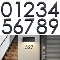 4inch/10cm 3D Black ABS Acrylic For Home Mailbox Hotel Address Numeral Tag Number Plate Sign 0 To 9 Door Label