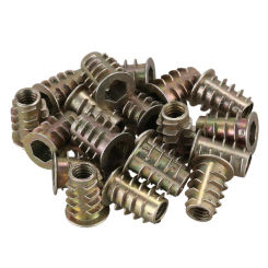 20 pieces M6x 15mm hexagon socket screw thread insert nut for wood