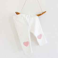 New autumn baby pants, love patch patchwork bottom pants for girls, cotton versatile pants