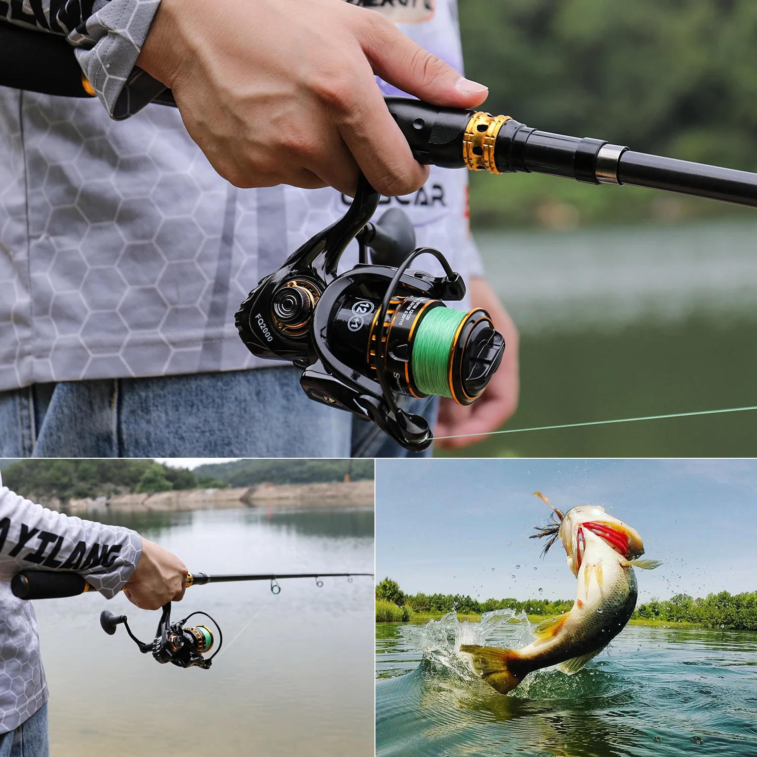 Description Picture 4 of itemSougayilang Fishing Rod Combo 1.8/2.1m Ultralight Carbon Fiber Spinning Rod and Reel Max Drag 10kg Carp Fishing Reel for Bass