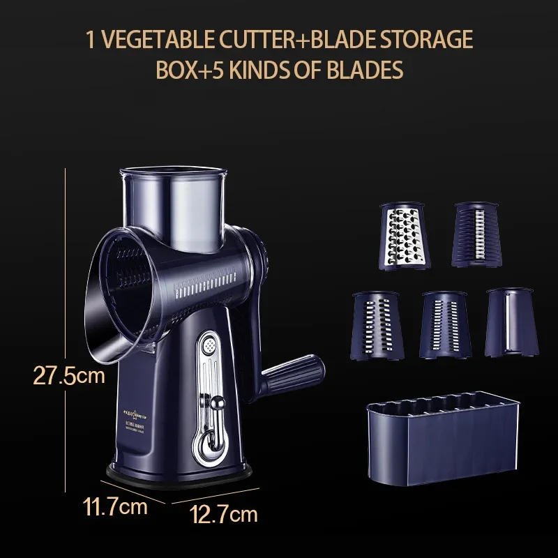 Description Picture 3 of itemVegetable Slicer Cutter Manual Drum Grater Multifunction Rotary Cheese Grater Kitchen Veggie Chopper Food Shredder Meat Grinder