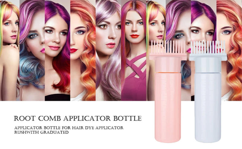 Description Picture 3 of item120ml Hair Dye Applicator Refillable Shampoo Bottle Hair Oil Brush Bottles Root Comb Barber Hair Coloring Dyeing Styling Tools