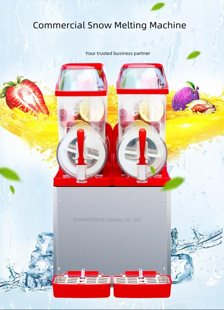 Description Picture 3 of item12L*3 Slush Machine Commercial Snow Melting Machine One Two Three Cylinder Fully Automatic Sludge Machine