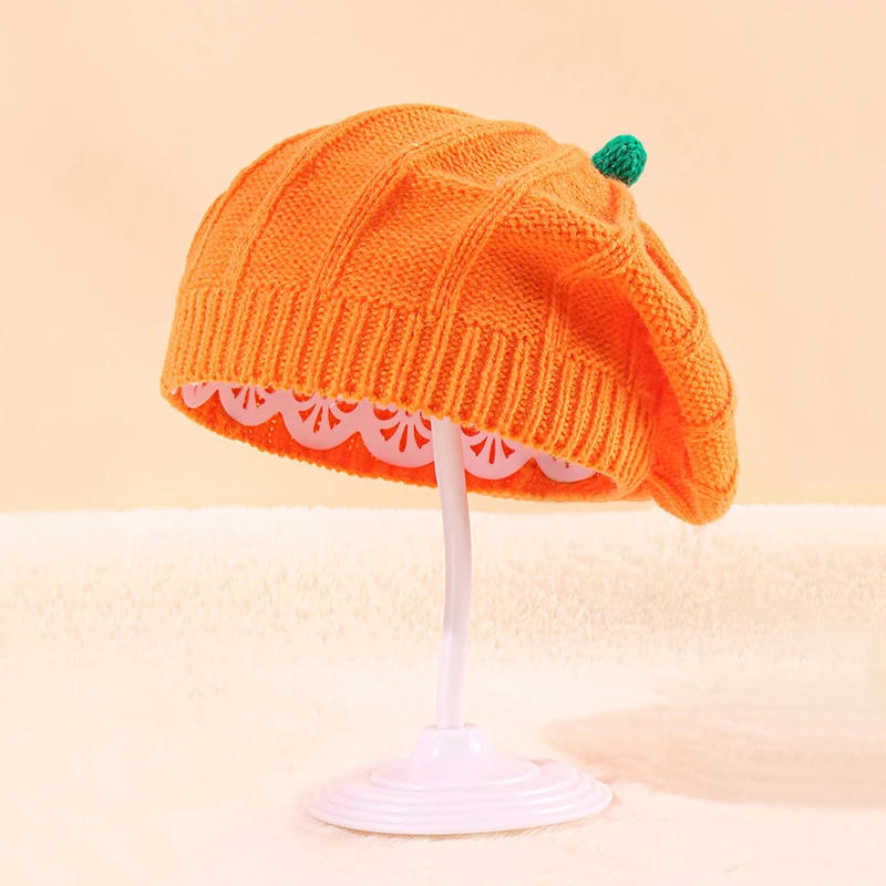 Description Picture 5 of itemPumpkin Beret Hat Autumn And Winter Parent-Child Knitted Hat Warm Belle Knit Cap Halloween Party Decoration