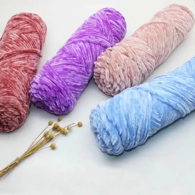 Description Picture 5 of item100g Chenille Yarn Medium Thickness Hand Woven Thread Crocheting Weaving DIY Material for Hats Shoes Scarves Bags Knitting Wool
