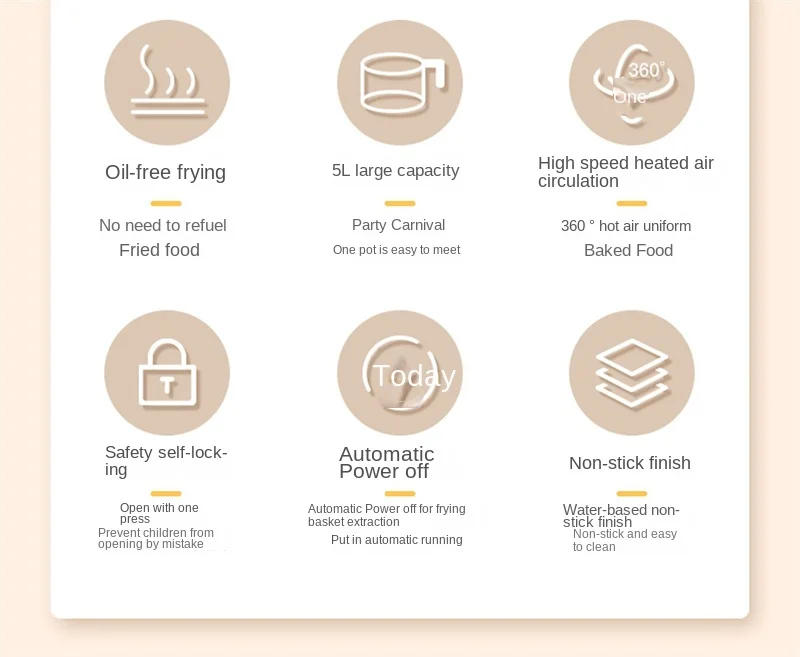 Description Picture 4 of itemHousehold Electric Air Pan Large Capacity Inteligente Multifunctional Deep Fryer Airfryer Accessories Oil-free Air Fryer Kitchen