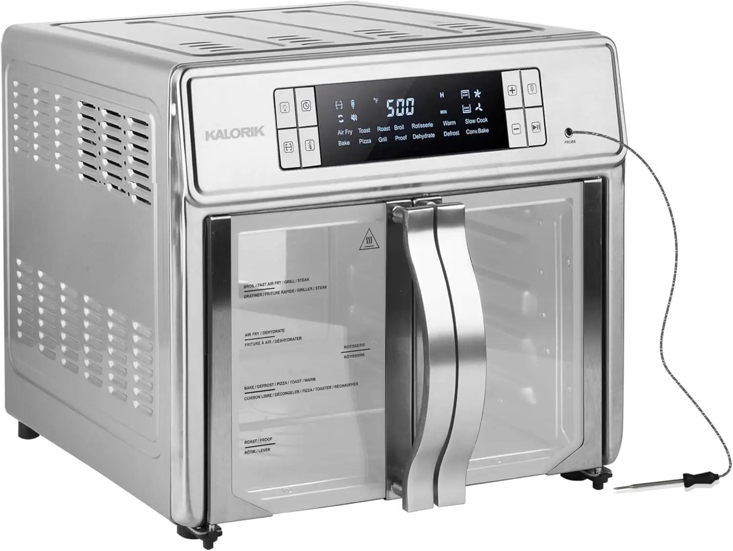 Description Picture 2 of item26-Quart Air Fryer Oven w/Digital Controls Easy-View Door and 14 Cooking Presets, 1700-Watts, Stainless Steel