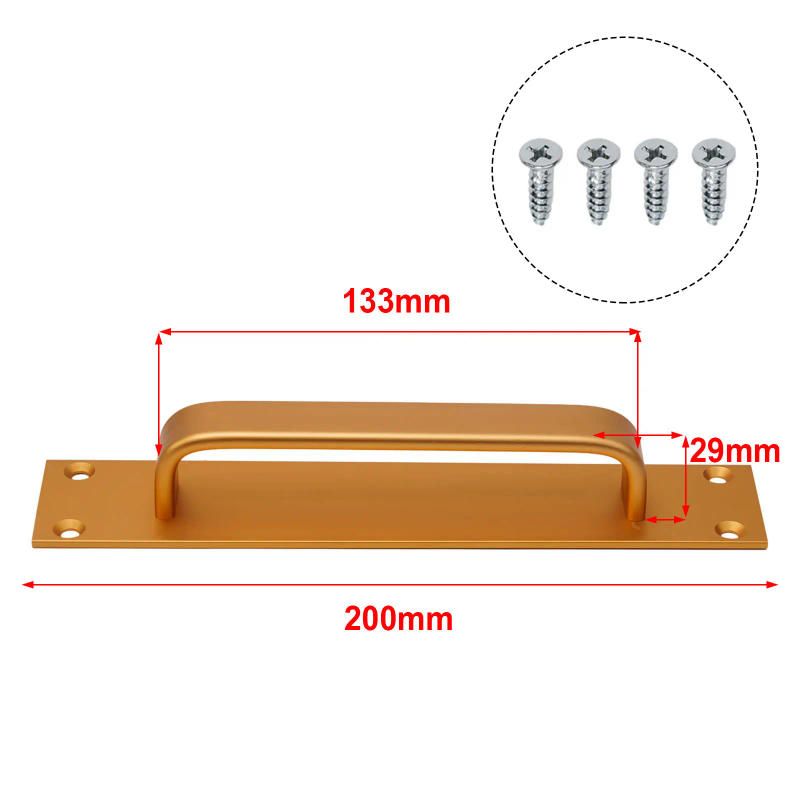Description Picture 2 of itemAlloy Handles Door Handles Brand New Closet Door Handles Door Barn Door Handle High Quality Punching Handle Square Corners