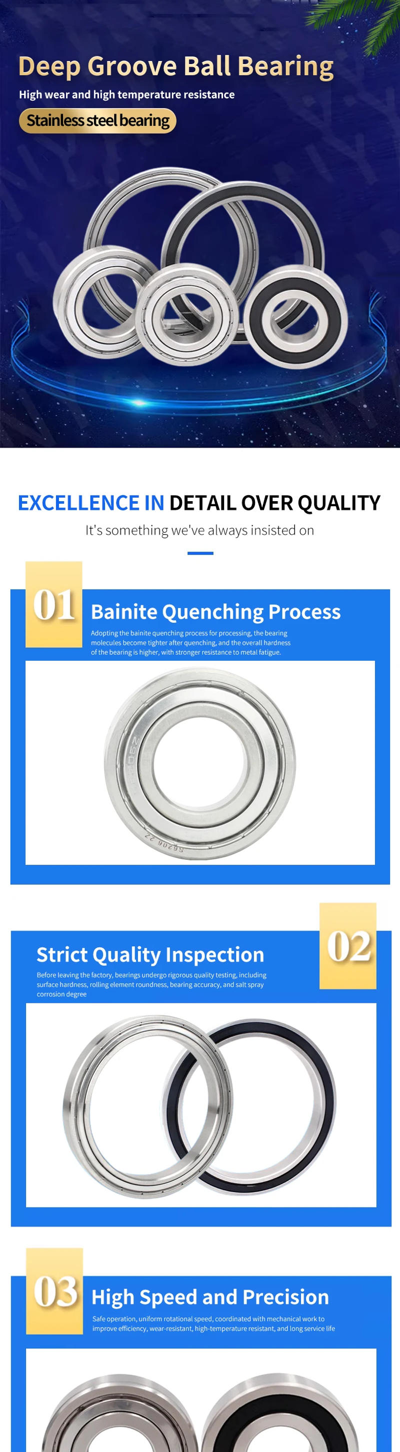 Description Picture 2 of itemStainless steel 304/440 micro deep groove ball bearing S603Z S604Z S605Z S606Z S607Z S608Z S609Z