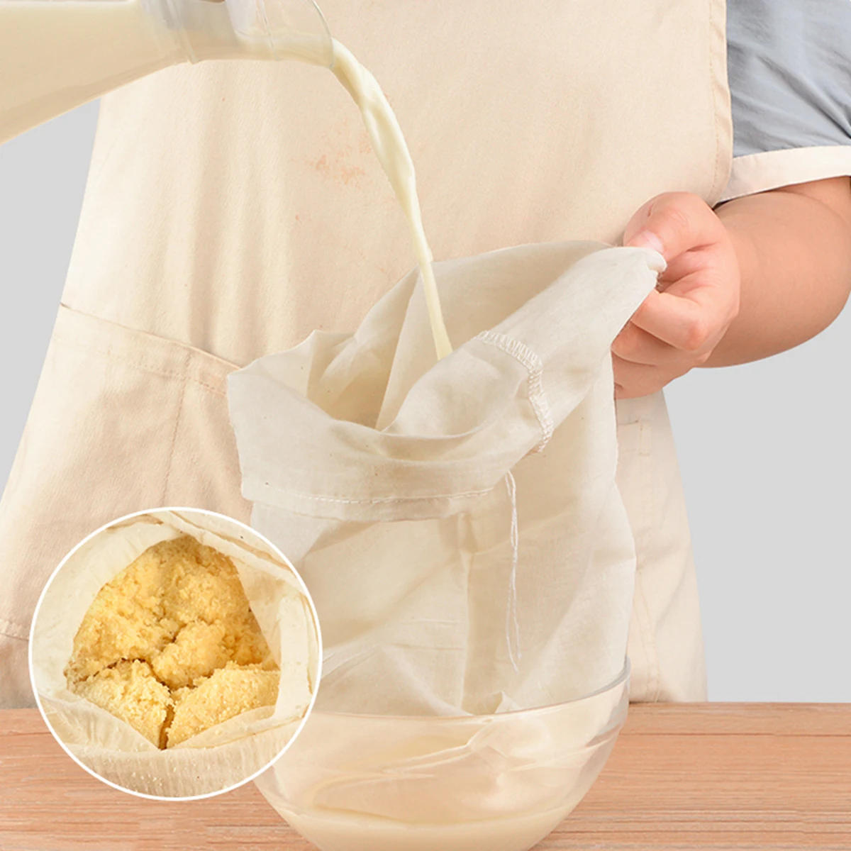 Description Picture 2 of itemCheesecloth Bags for Straining Food Yogurt Filter Strainers Bag Unbleached Cotton Cheese Clothes Bag Filter for Nut Milk Coffee