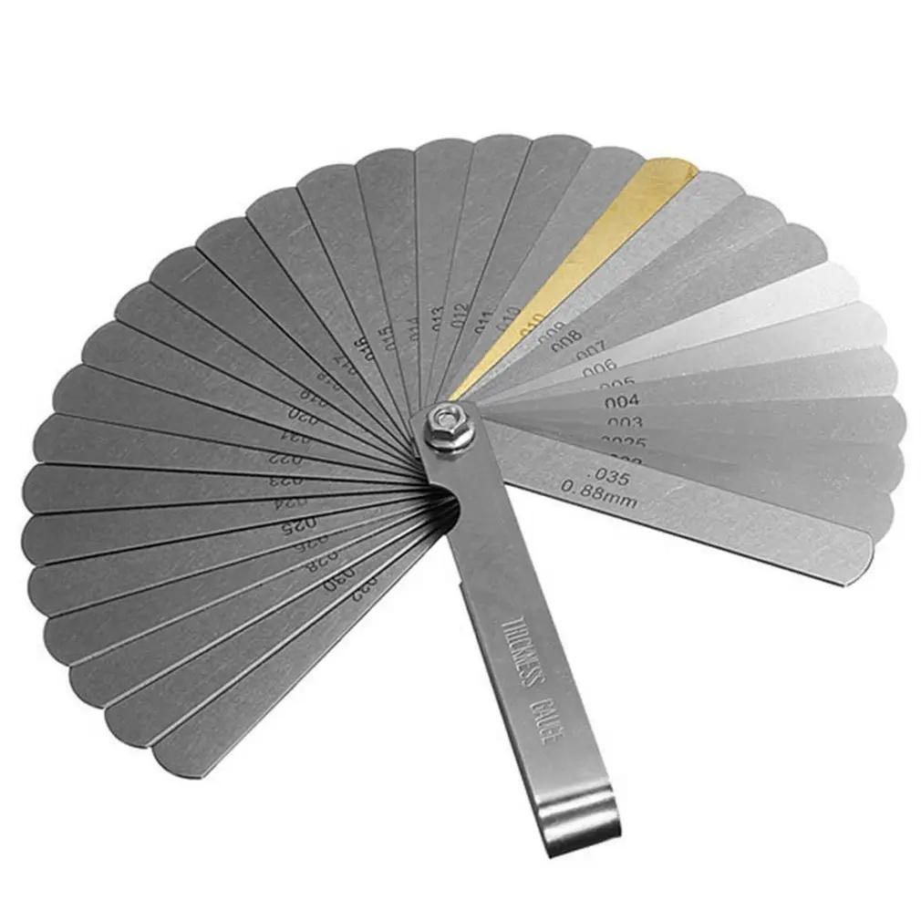 Description Picture 2 of item32 Blades Universal Metric and Imperial Thickness Gage Set Tappet Valve Stainless Steel Feeler Gauges Gap Measuring Tool