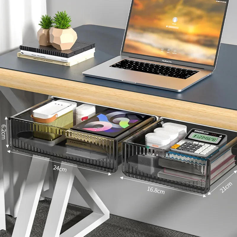 Description Picture 4 of itemInvisible Storage Table Shelf Storage Box New Pull Out Storage Box Hanging Under Desk Drawer Large Capacity Undertable Drawer