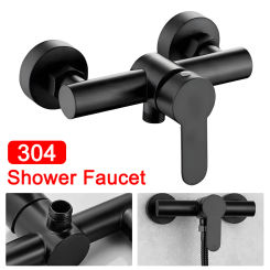 Stainless Steel Bathroom Shower Faucet Bathtub Faucet Wall Mounted Hot and Cold Water Mixer Valve Nozzle Tap For Bathroom
