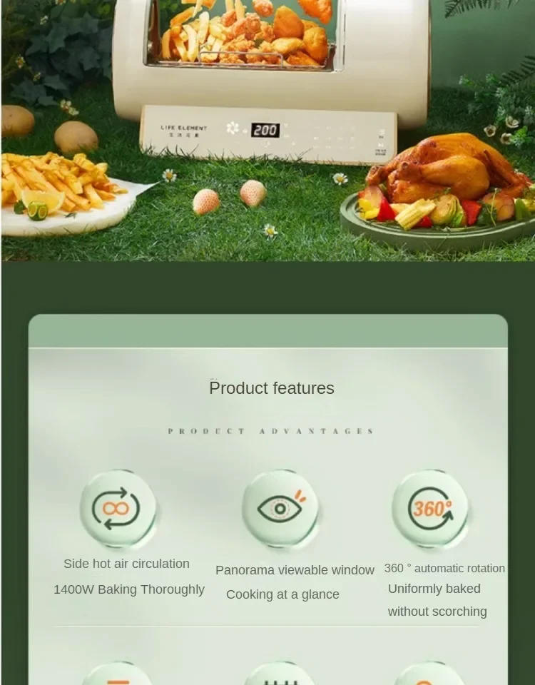 Description Picture 3 of itemAir Fryer Intelligent Visual Multi-Function Large Capacity 220V Deep Frying Pan Automatic Oil-Free Electric Frying Non-Stick 5L