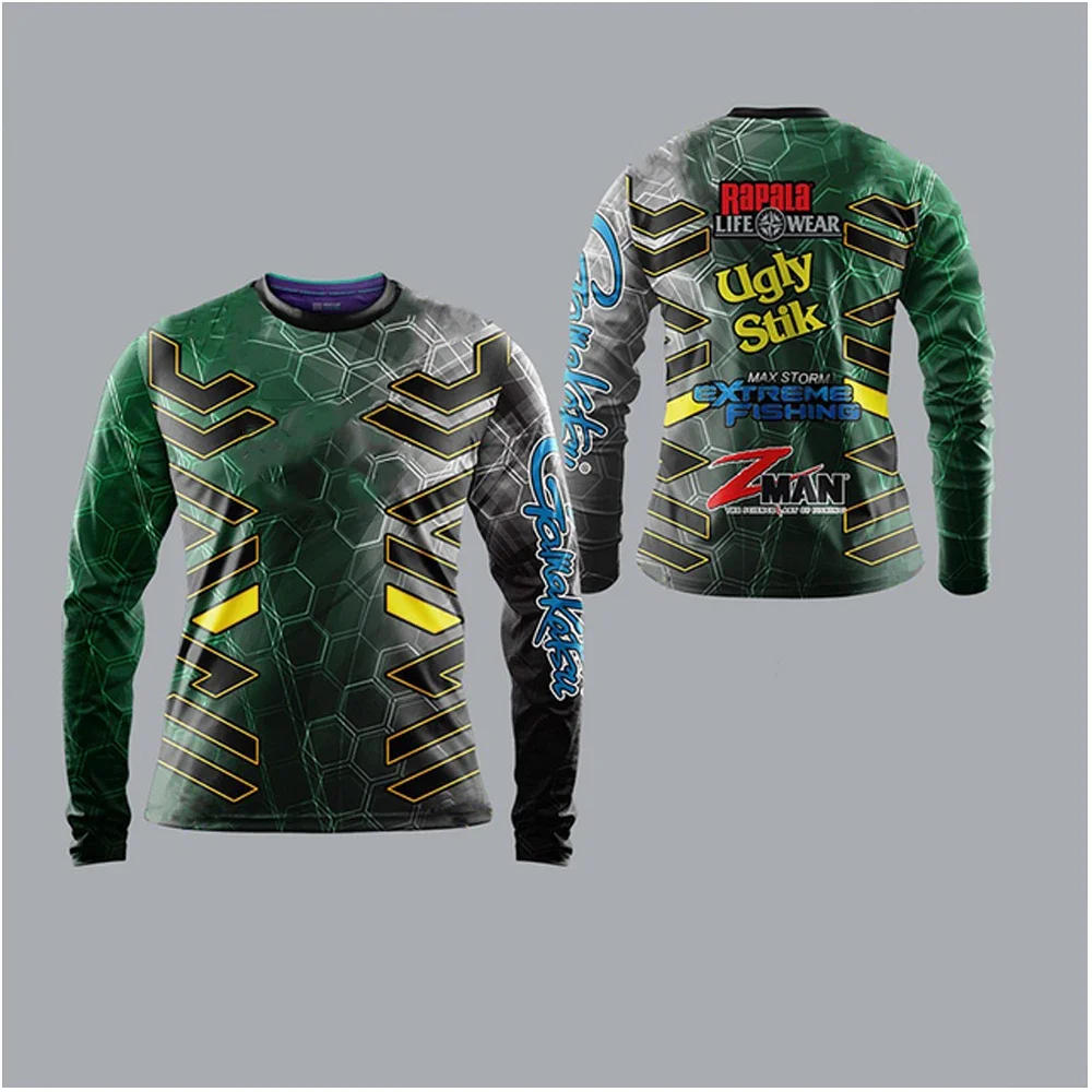 Description Picture 4 of itemOutdoor round neck men Unisex Fishing Jerseys Long Sleeve Uv Protection Mountain Bike Quick Drying MTB Cycling Jersey