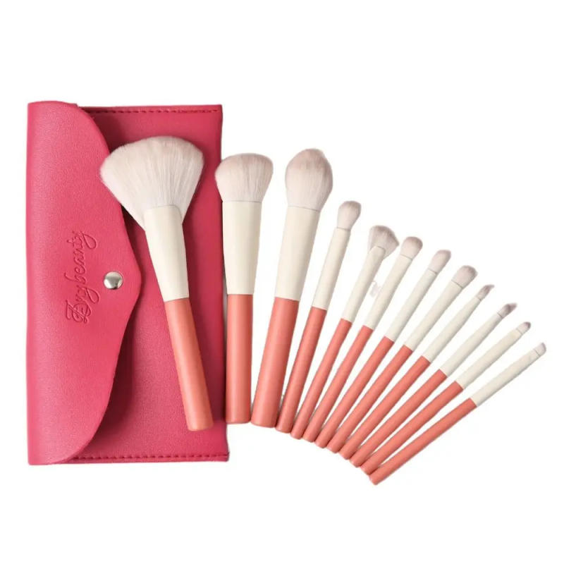 Description Picture 6 of itemFluffy Makeup Brush Set Soft Hair Wood Handle Eye Shadow Brush with Storage Bag Portable Concealer Brush Makeup Tools