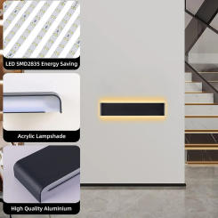 LED Wall Sconce Light Decor Wall Lamp Living Room Bedroom Indoor Wall Light For Home Brushed Aluminum Wall lighting Fixture