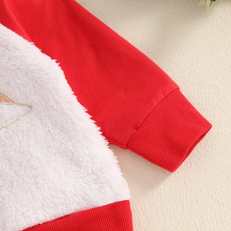 Description Picture 6 of itemBaby 2Pcs Christmas Outfits Long Sleeve Santa Embroidery Hoodie and Pants Set Toddler Clothes