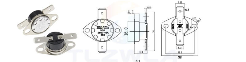 Description Picture 3 of item1PCS Normally Open KSD301 10A 250V 0-160 degree Normally Closed Bakelite KSD-301 Temperature Switch Thermostat Sensor 50 60 65