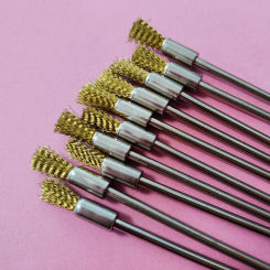 10Pc Brass Stainless Steel Wire End Brush Pen Shape Bristle Scratch Brushes Extension Rod 1/8" Shank For Power Rotary Tool