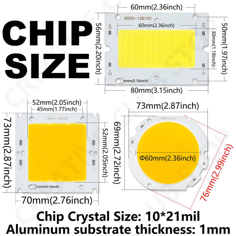 Description Picture 2 of item8056 7874 7660 50W LED COB Chip DC30-32V LED Light Source Chip On Board Cold White Neutral White Warm White for DIY Working Lamp