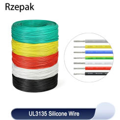 2/5/10M UL3135 High Temperature Resistant Cable Wire Silicone Insulated Tinned Copper Wire 30 28 26 24 22 20 18 16 14 12 10 AWG