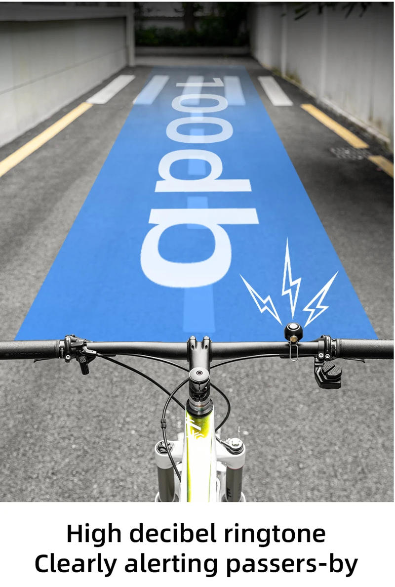 Description Picture 5 of itemROCKBROS Bicycle Bell Safety Warning Bike Bell Horn Handlebar Copper Alloy Non-slip Bicycle Alloy Ring Crisp Sound Cycling Alarm