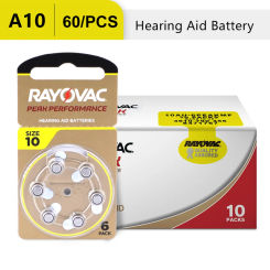 60 PC NEW Zinc Air 1.45V Rayovac Peak Zinc Air Hearing Aid Batteries A10 10A ZA10 10 S10 60 PCS Battery for Hearing Aids