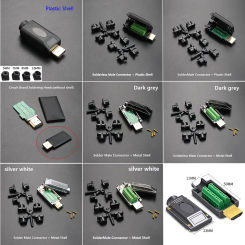 HDMI Connector Solderless 2.0 High-definition Wire Plug HDMI Welding Circuit Board DIY Male Terminal 4K HD Line Repair Adapter