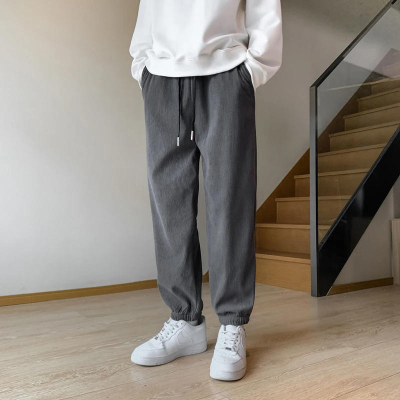 Description Picture 6 of item2023 Men's Autumn and Winter New High Quality Drawstring Loose Leggings Fashionable and Popular Casual Windproof Pant