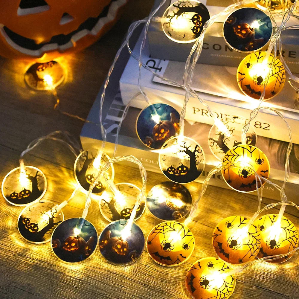 Description Picture 3 of itemHalloween Decorative Light String Pumpkin Spider LED String Lights Battery Operated DIY Hanging Funny Atmosphere Decor Supplies