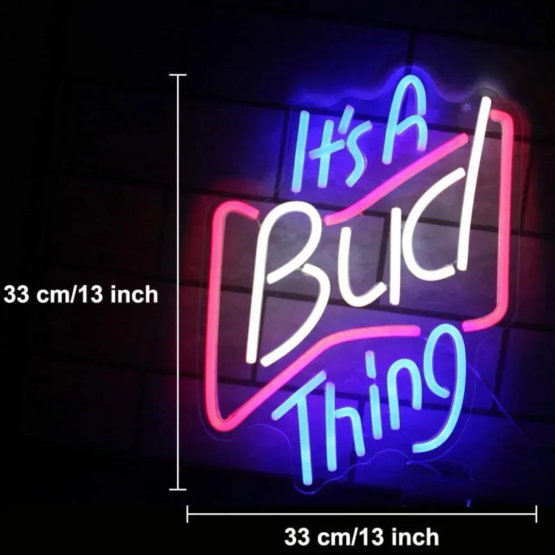 Description Picture 3 of itemBar Neon Sign It's A Bud Thing Neon Light Beer LED Night Light USB Powered For Man Cave Bar Decor Bud Pub Man Cave Wall Decor