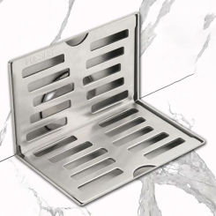 304 Stainless Steel Corner Floor Drain L Shape Side Drainage Floor Drain Balcony Wall Drain Durable Shower Room Accessories
