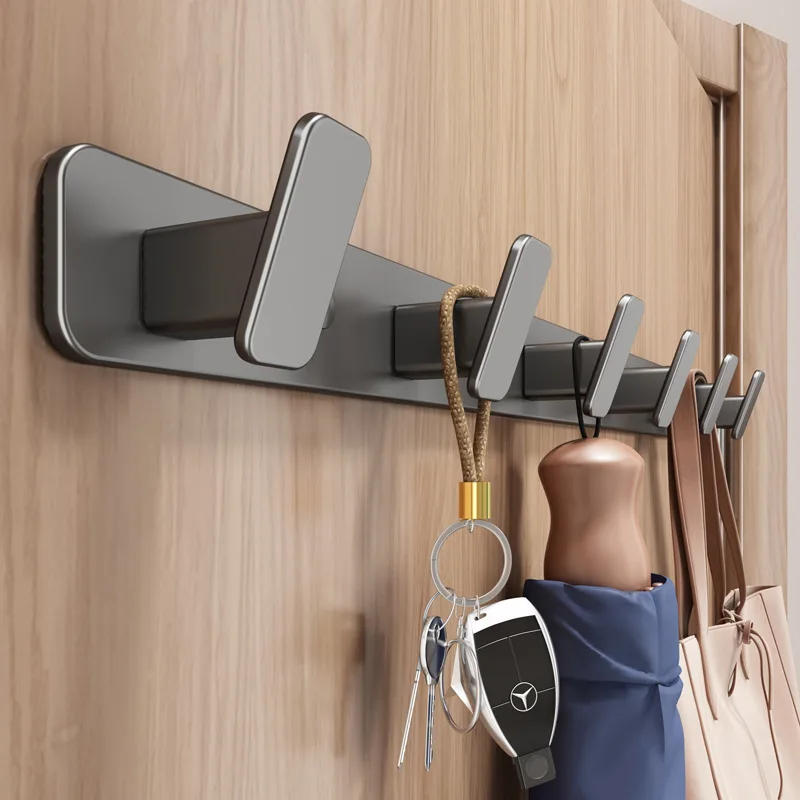 Description Picture 5 of itemSpace Aluminum Gun-Grey Hook Bathroom Towel Hook Living Room Door Back Clothes Rack Simple Storage Hanger for Home Hardware