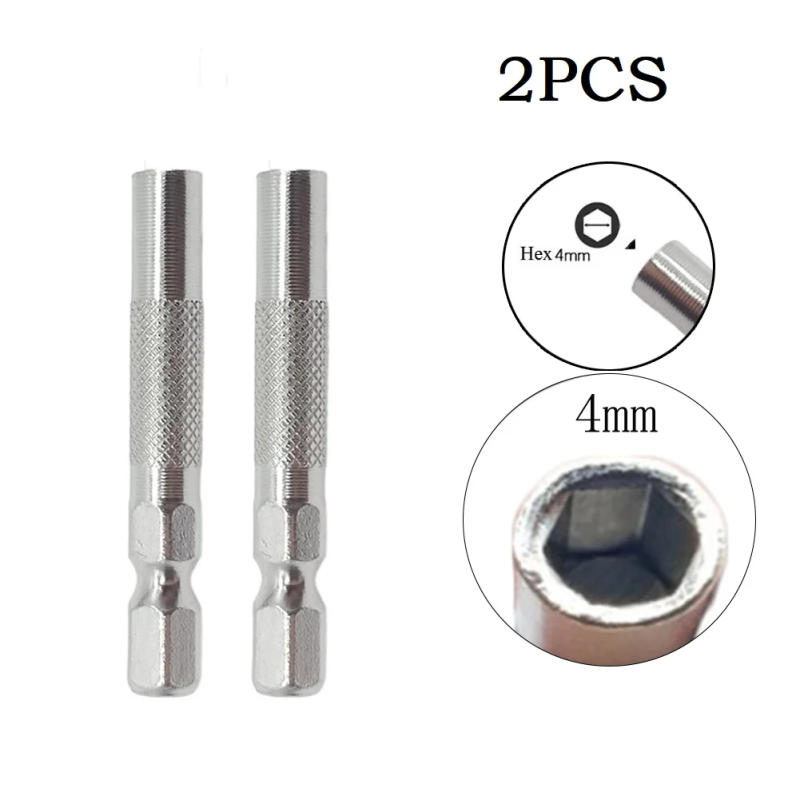 Description Picture 2 of itemDriver Socket Adapter Hex Shank 6.35mm Insert Bit Adapter To 4mm Electric Screwdriver Socket Holder Sleeve Extension Bar