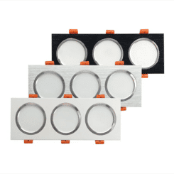 Dimmable Square 3-head LED down light LED Ceiling light Embedded spotlights Living room bedroom grille light interior lighting
