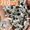 200/10pcs Aluminum Alloy Expansion Rivets Hammer Drive Expansion Nails Head Knock Type Expansion Rivets Fasteners Hardware Tool