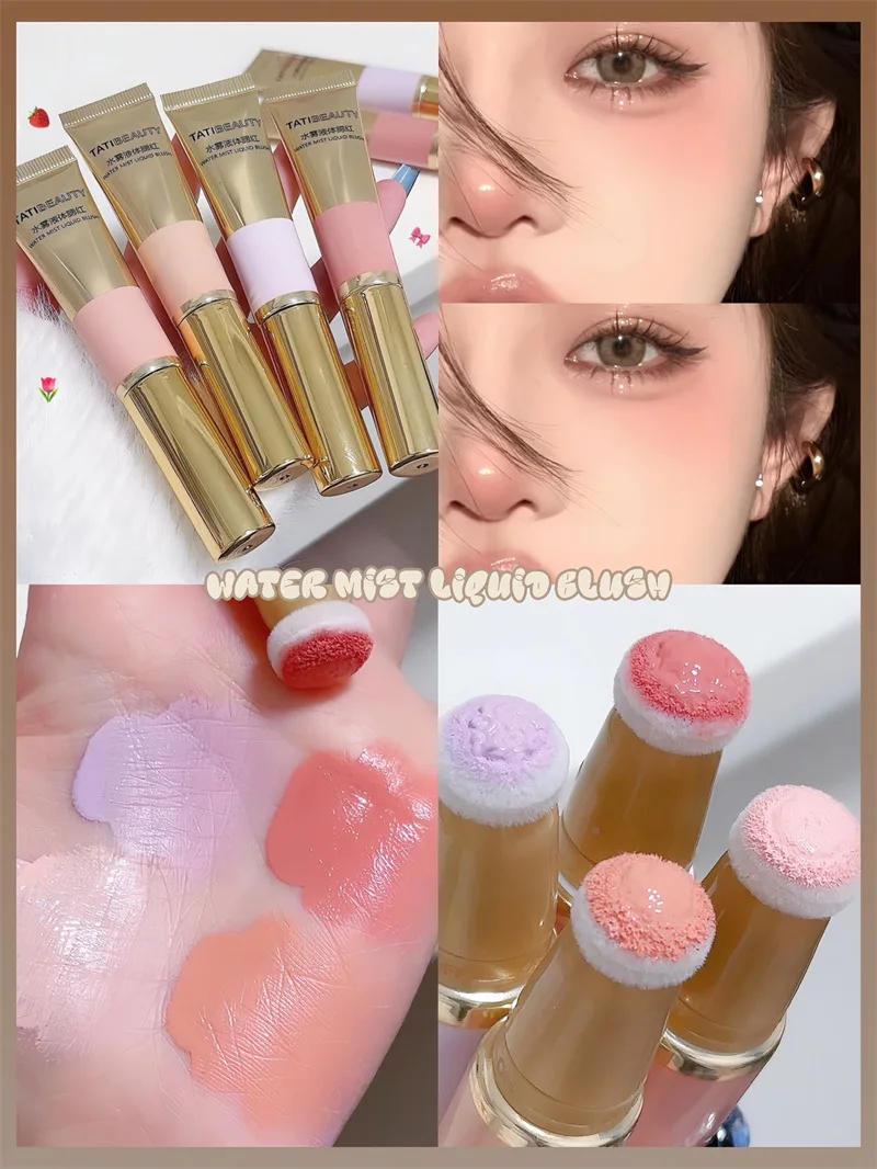 Description Picture 2 of itemLiquid Blush Velvet Matte Blusher Face Pigment Lasting Beauty Natural Cream Cheek Tint Pink Peach Blush Korean Makeup Cosmetics