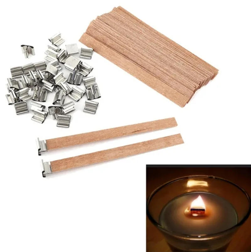 Description Picture 4 of item100PCS Wooden Wick Wooden Wick Slices for DIY Paraffin Candle Wick Soy Wax Aroma Wick Wooden Wick for One-Way Candles