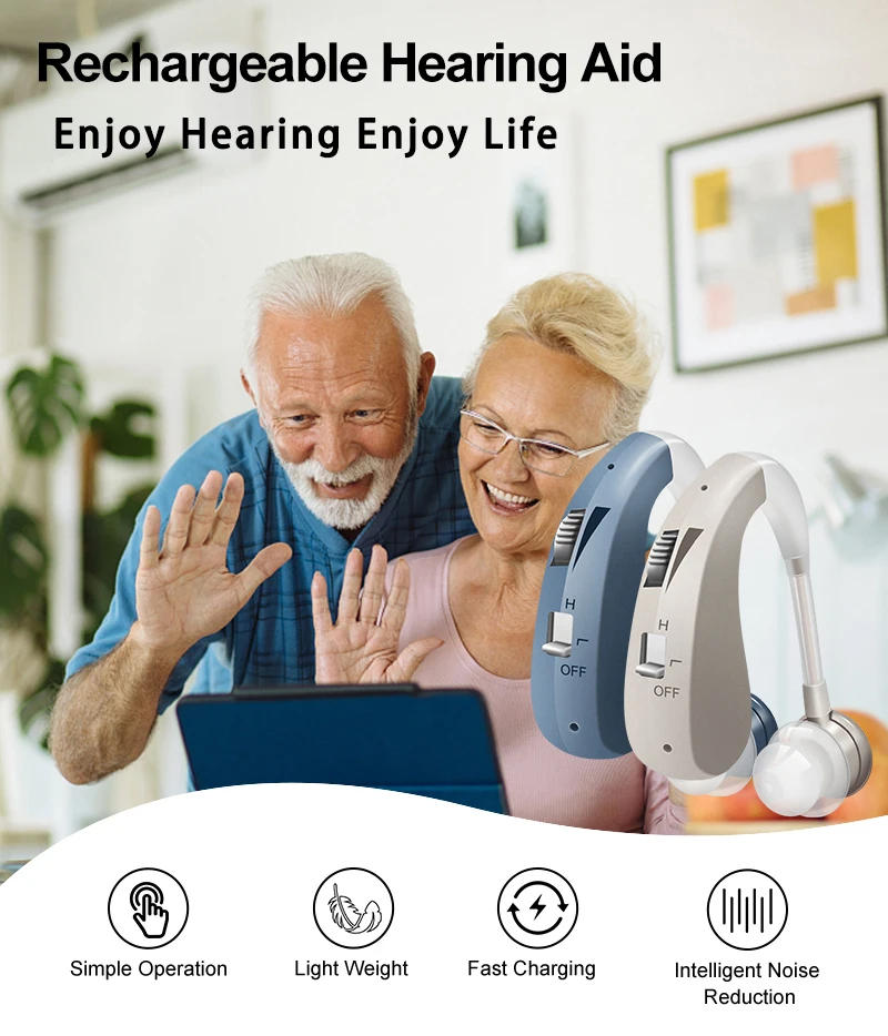 Description Picture 2 of itemRechargeable Mini Digital Hearing Aid Listen Sound Amplifier Wireless Ear Aids for Elderly Moderate to Severe Loss Drop Shipping