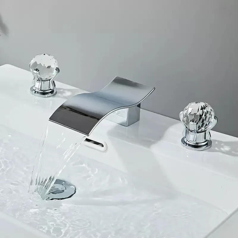 Description Picture 6 of itemGold and White Swan  Brass Black Bathroom Basin Faucet Mixer Tap Hot Cold Sink faucet